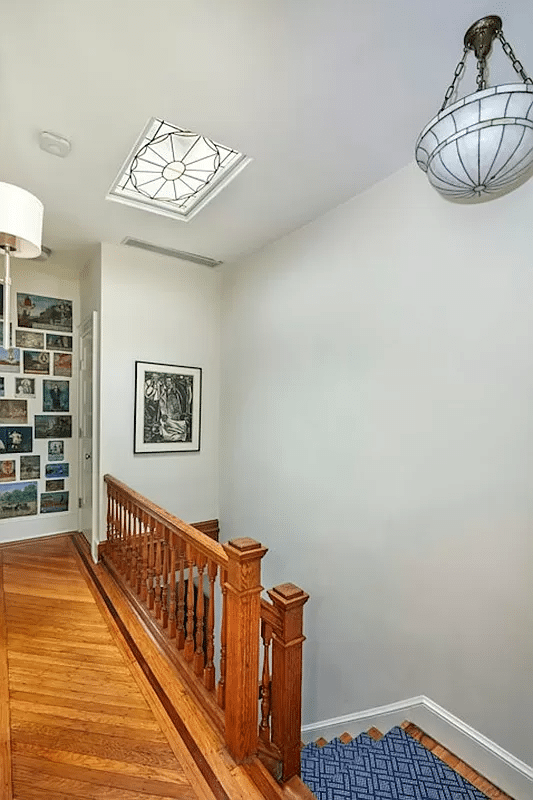 hallway with skylight