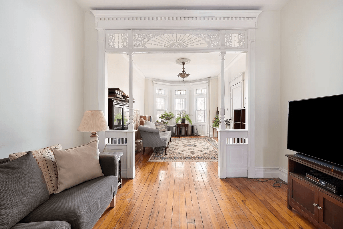 living room with fretwork screen 