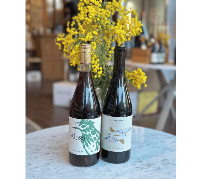 flowers in wine bottles