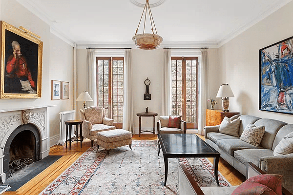 brooklyn heights - parlor with marble mantel