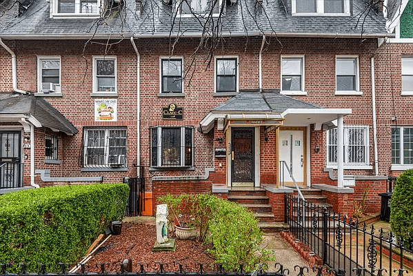 brick exterior of the row house