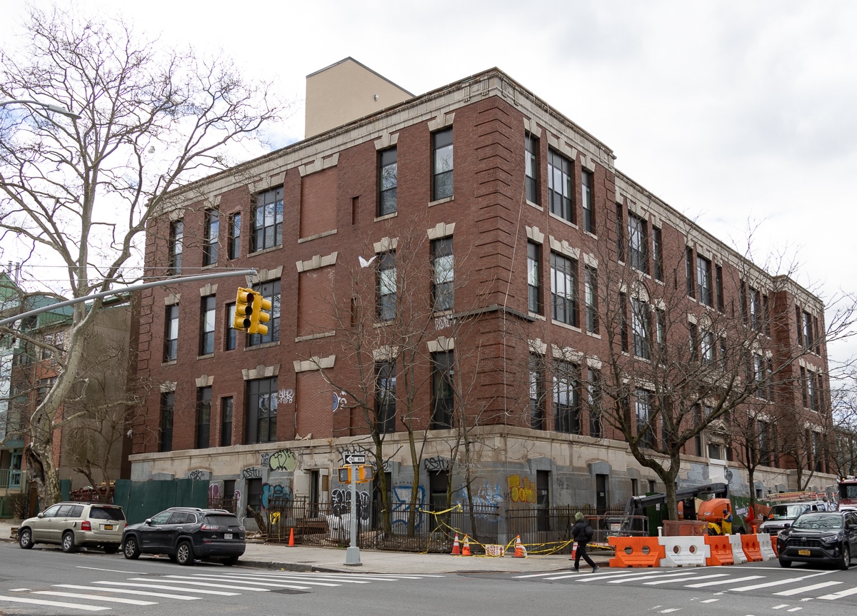 crown heights- brick former school building with new windows