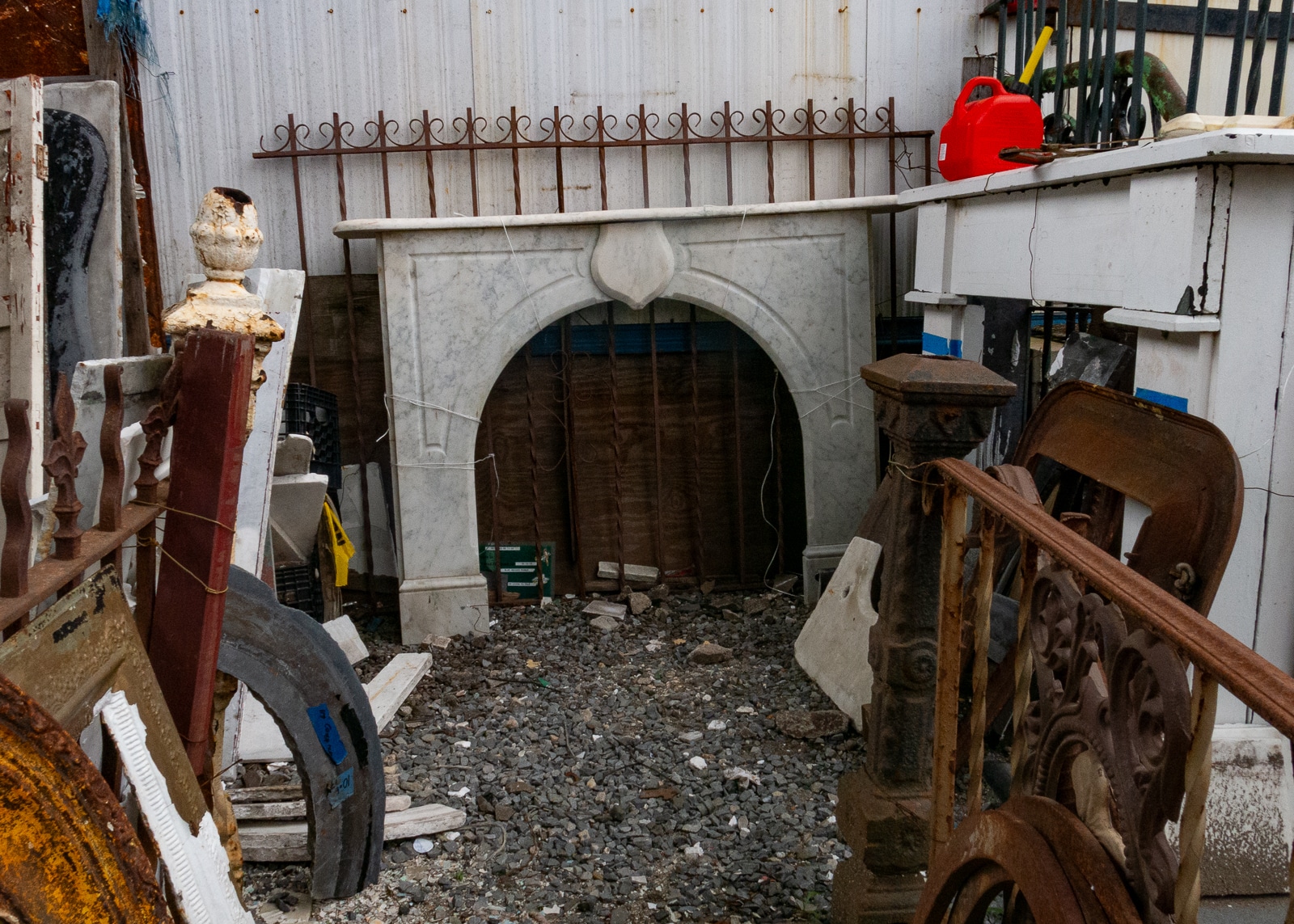 brooklyn - a marble mantel and other architectural salvage