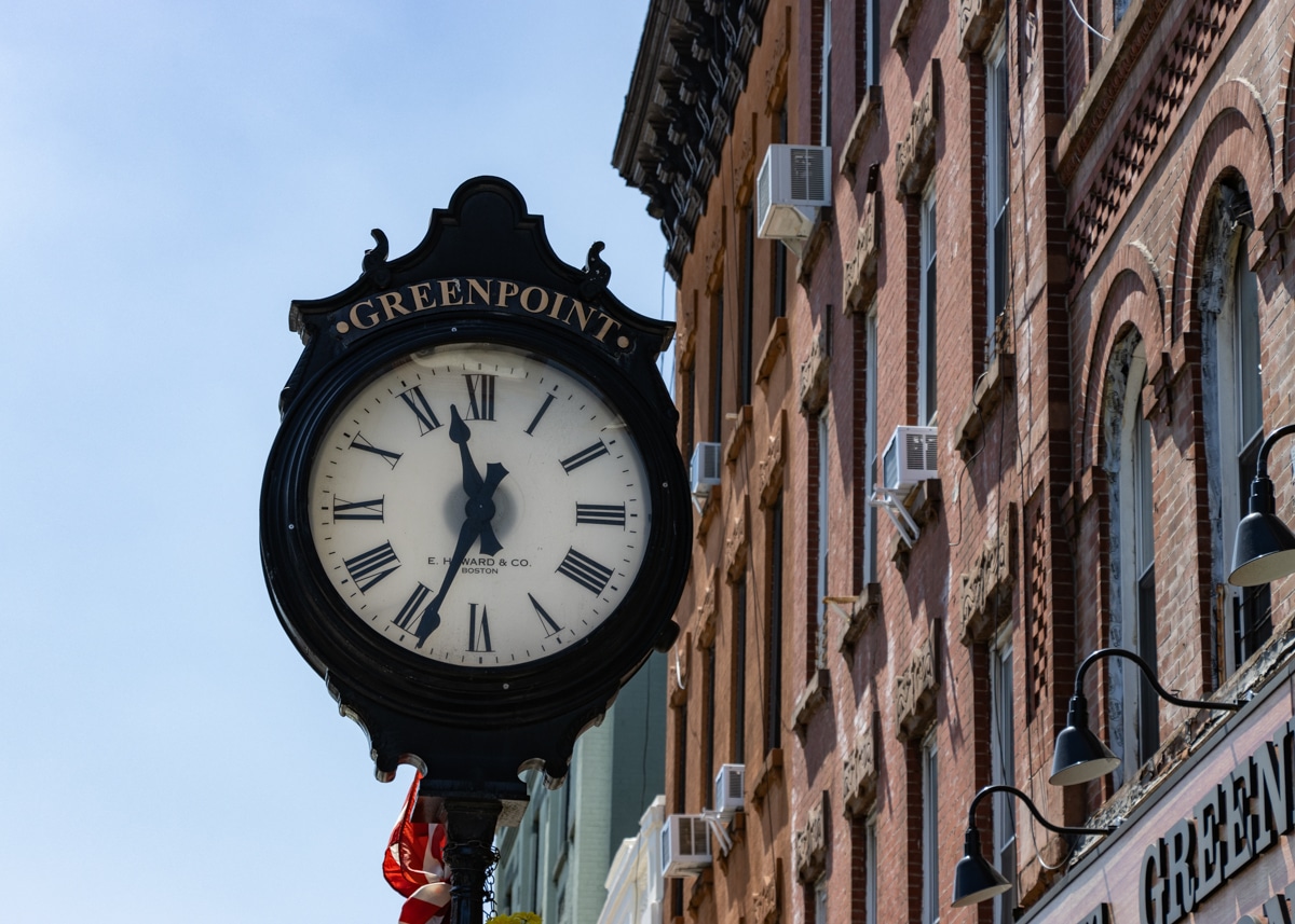 brooklyn - a clock on manhattan avenue in greenpoint