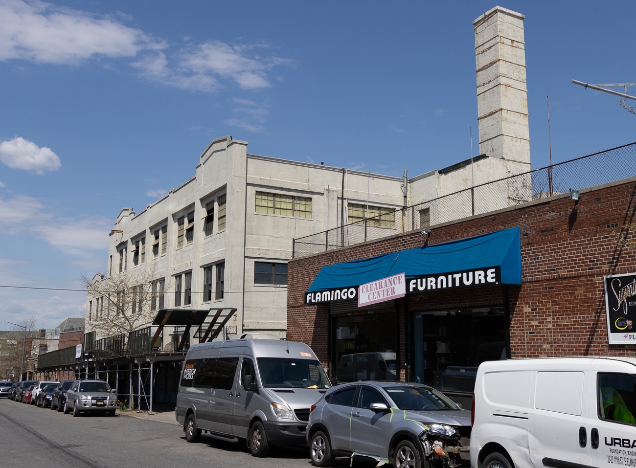 a view along 25th street showing the former laundry building