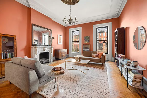 brooklyn open house - parlor with a marble mantel