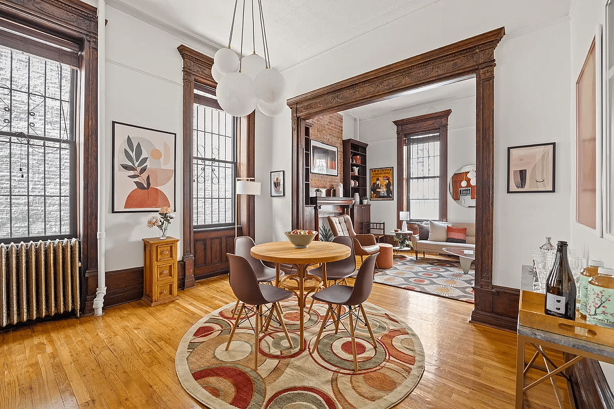 dining area with view into the living room