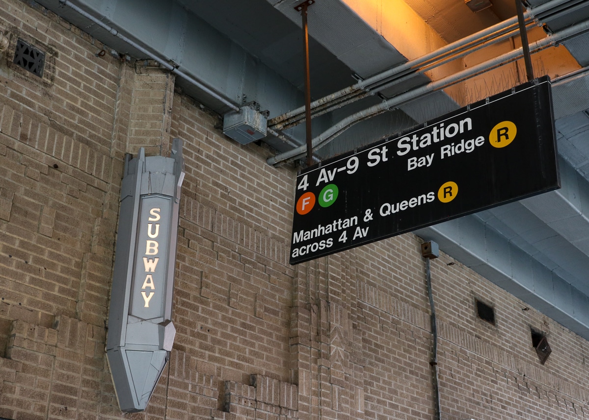 brooklyn - sign for the subway station at 4th and 9th