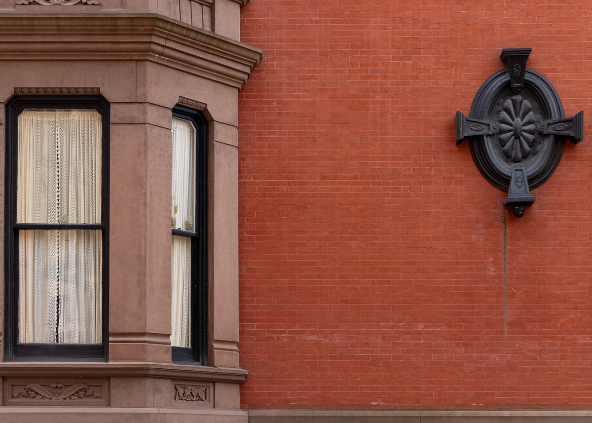 brooklyn - bay window on a brick house in park slope