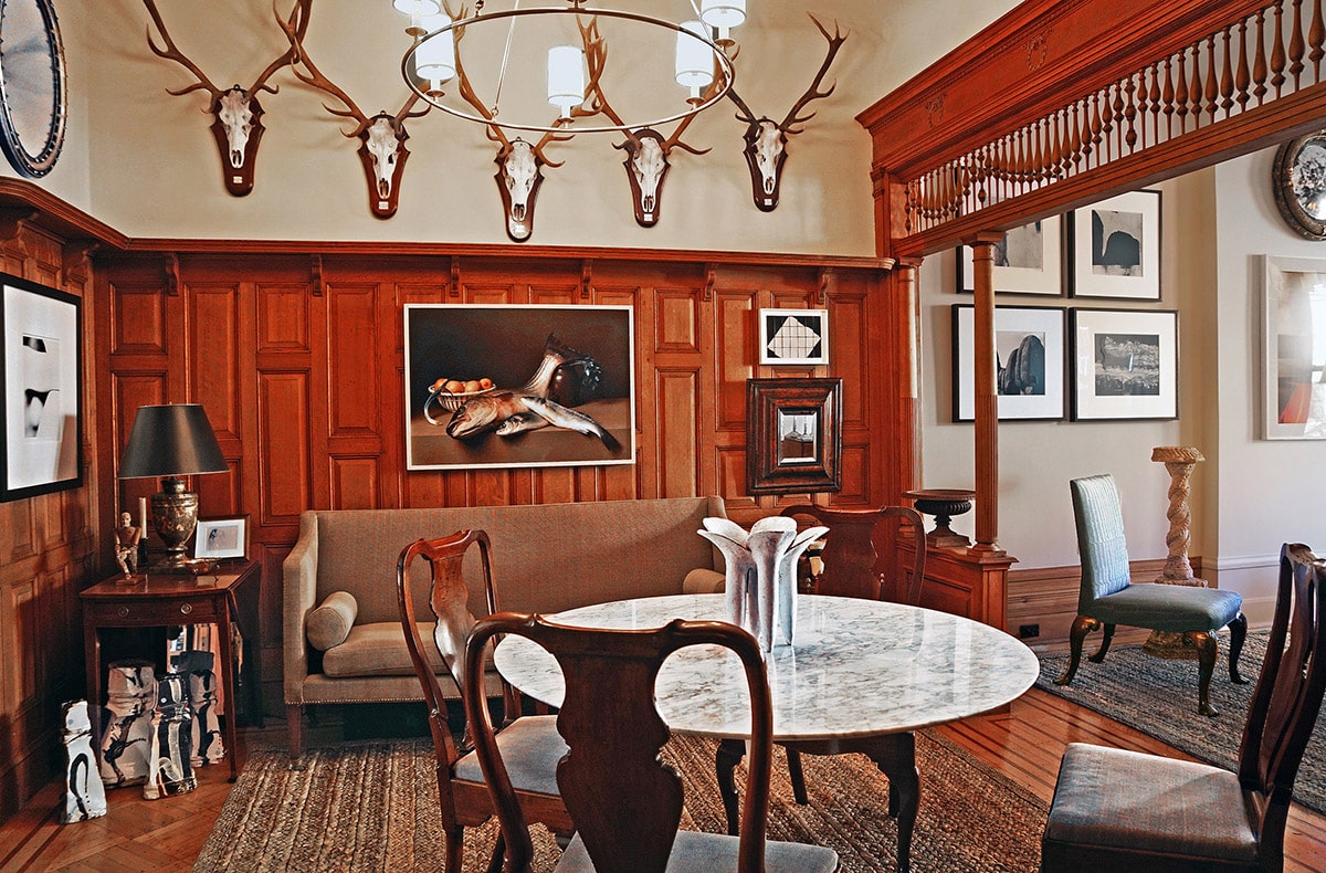 house tour - dining room with wainscoting