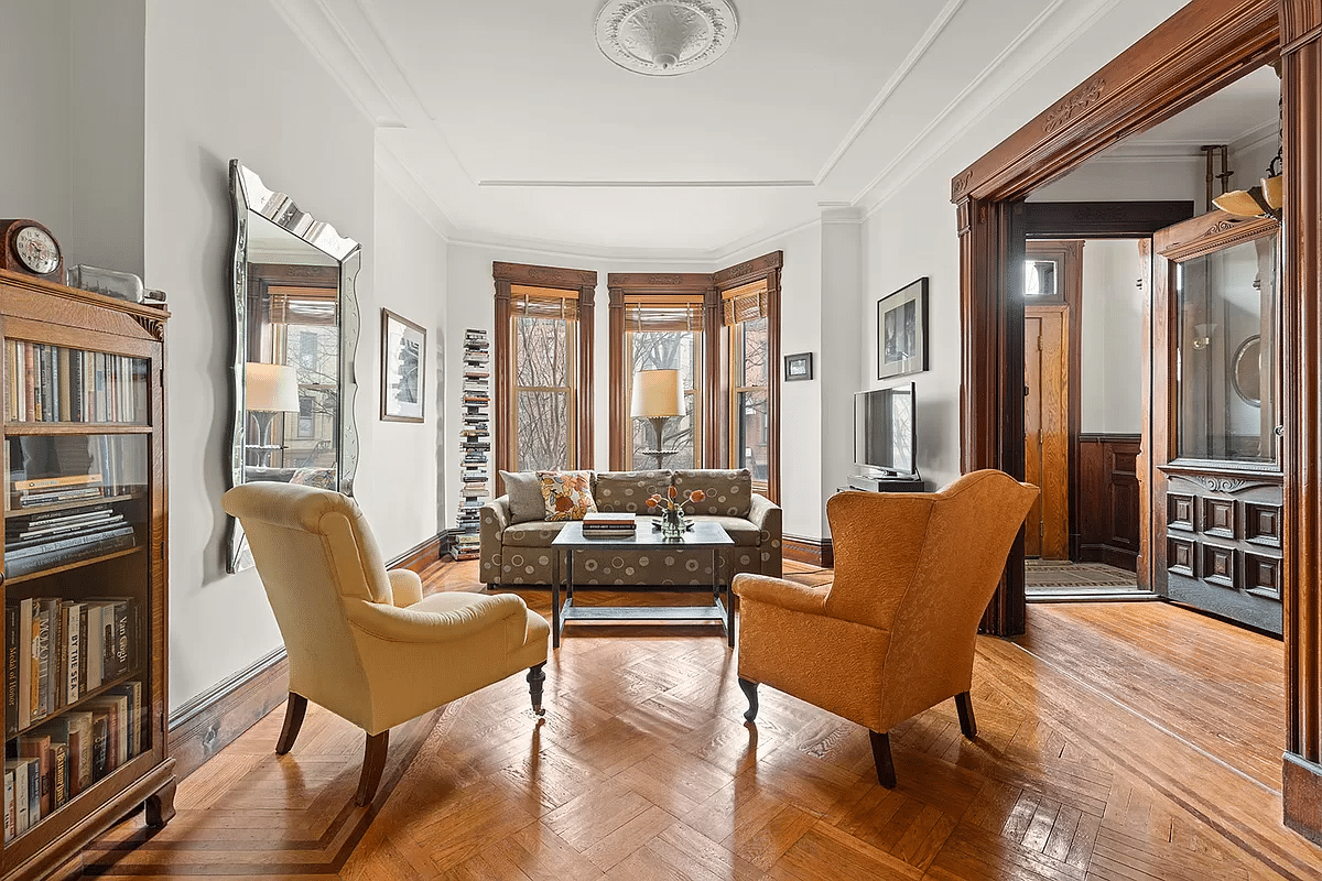 sunset park - parlor with wood floors and view into entry