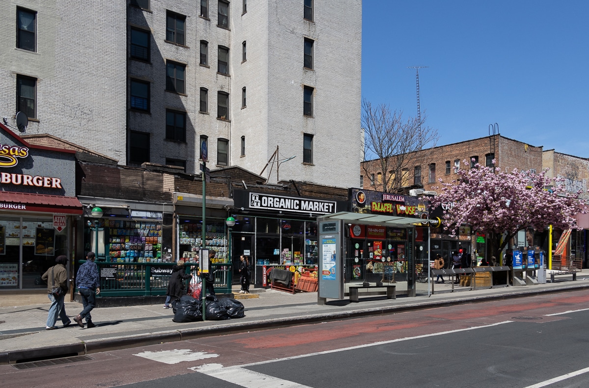 low scale brick buildings with businesses