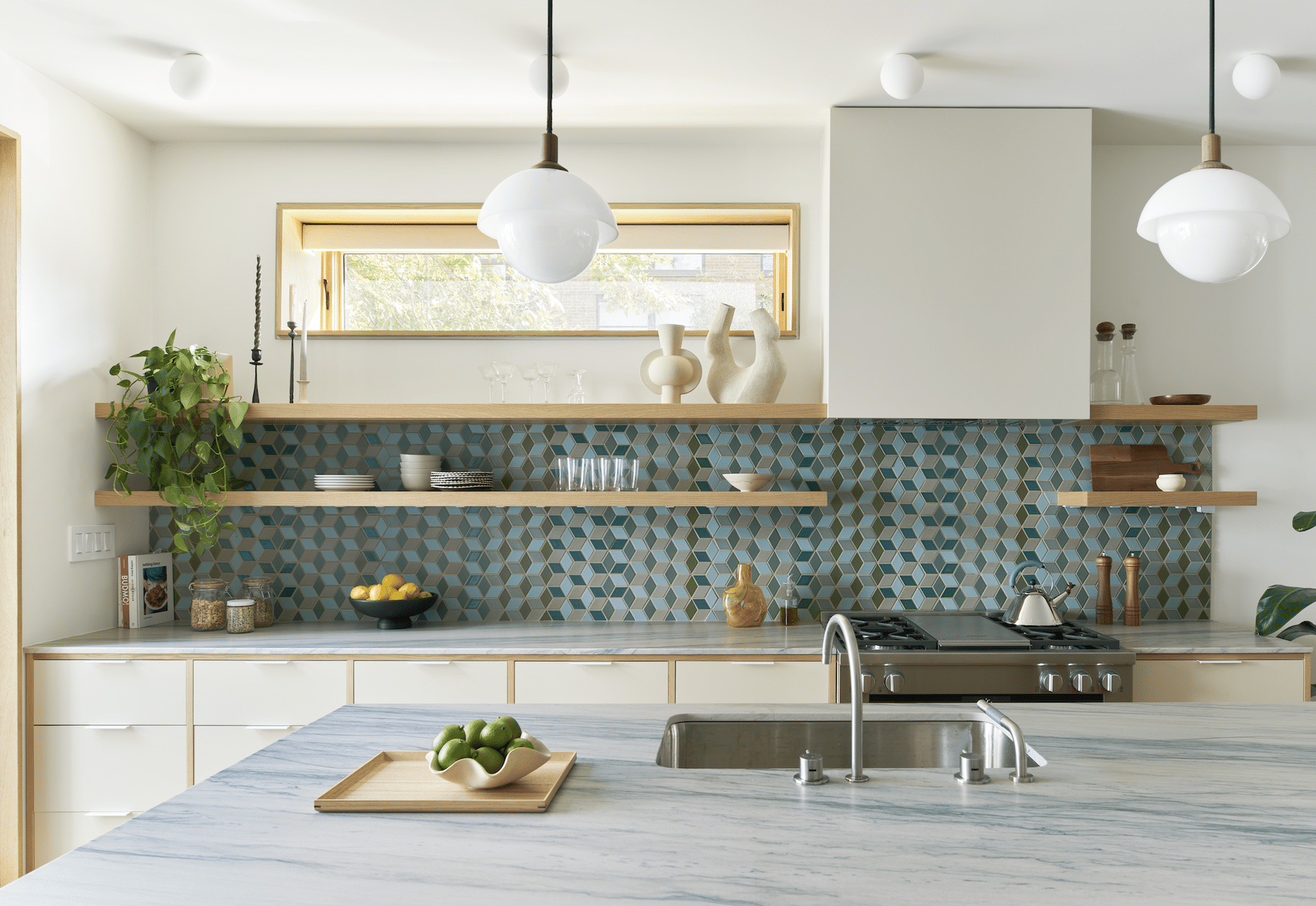 KITCHEN GREEN TILE WALL