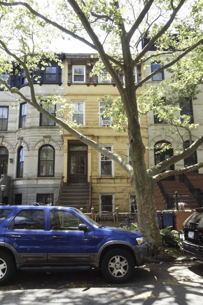row house with a stoop