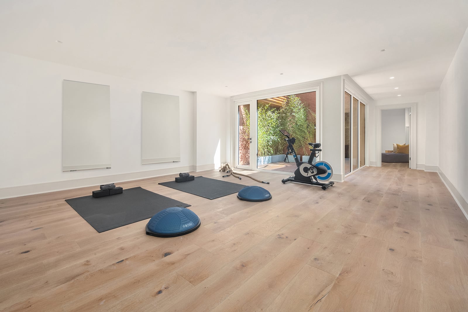 gym with view into atrium