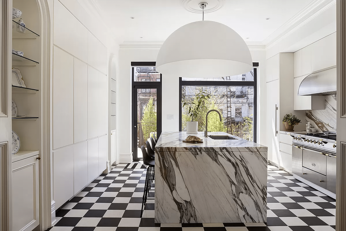 brooklyn open house - kitchen with marble island