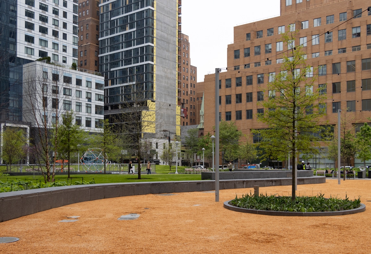 gravel covered area for moveable seating