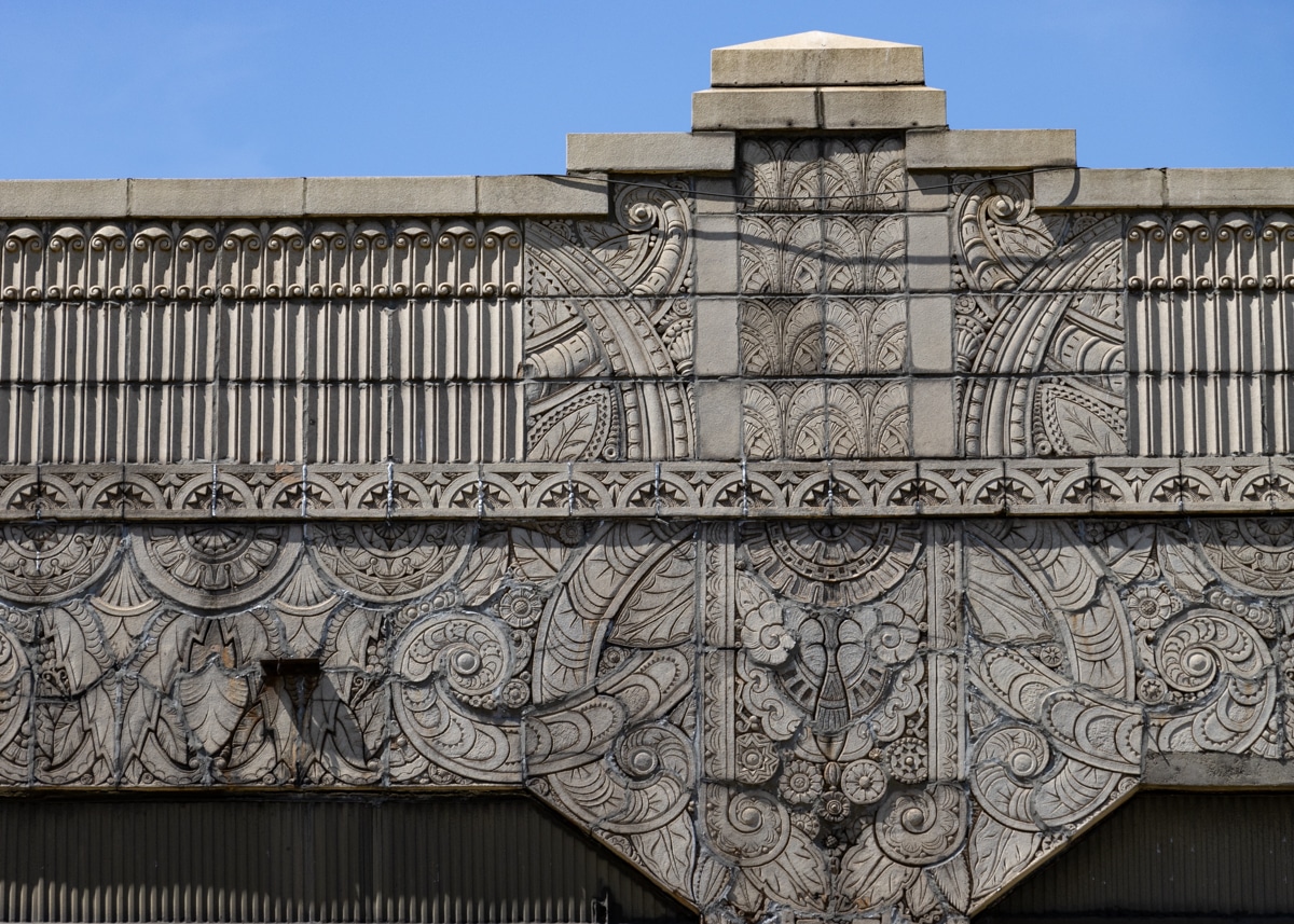 brooklyn - art deco detail on a flatbush building