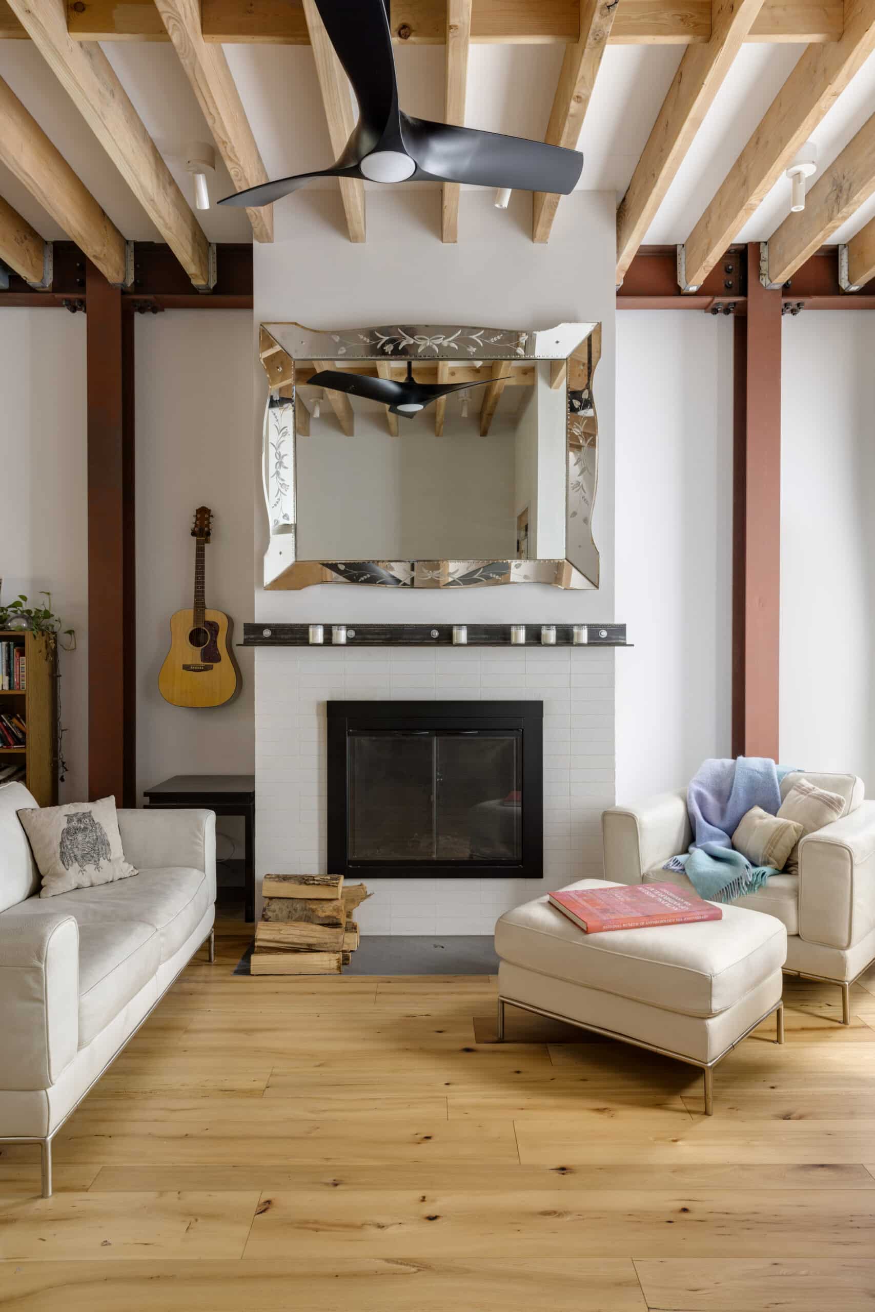 LIVING ROOM WITH MANTEL