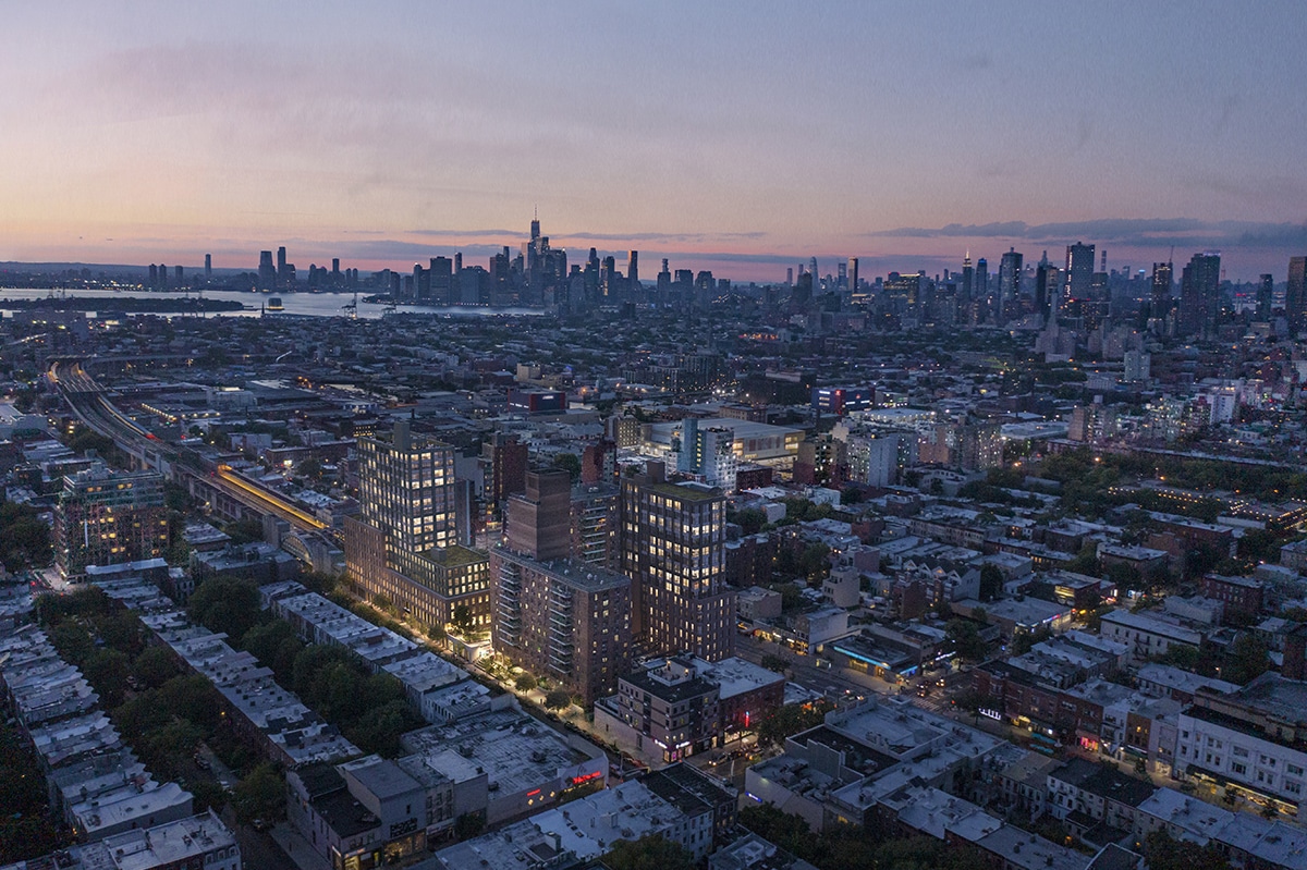 aerial rendering of proposed towers