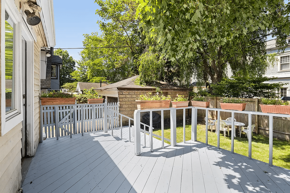 rear deck overlooking lawn