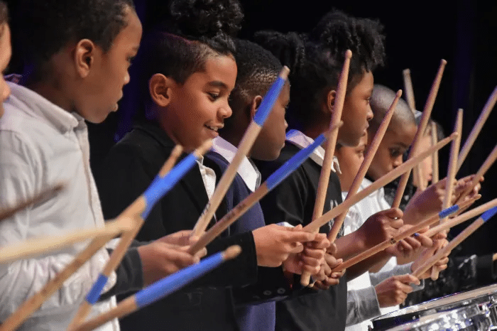 children playing drums