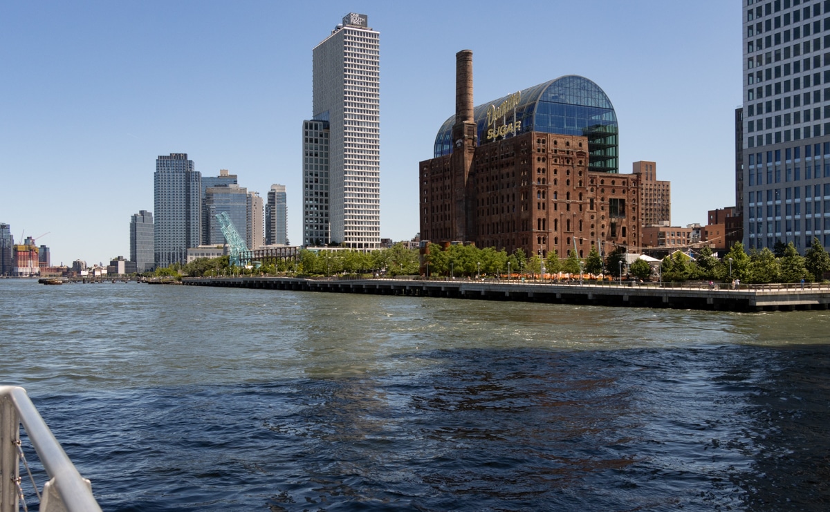 brooklyn - waterfront view showing the domino sugar factory