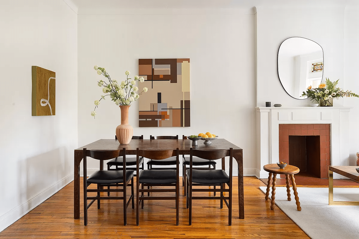 dining area with wood floor