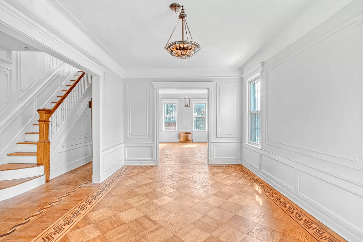 flatbush - main level with parlor, stair and view into dining room