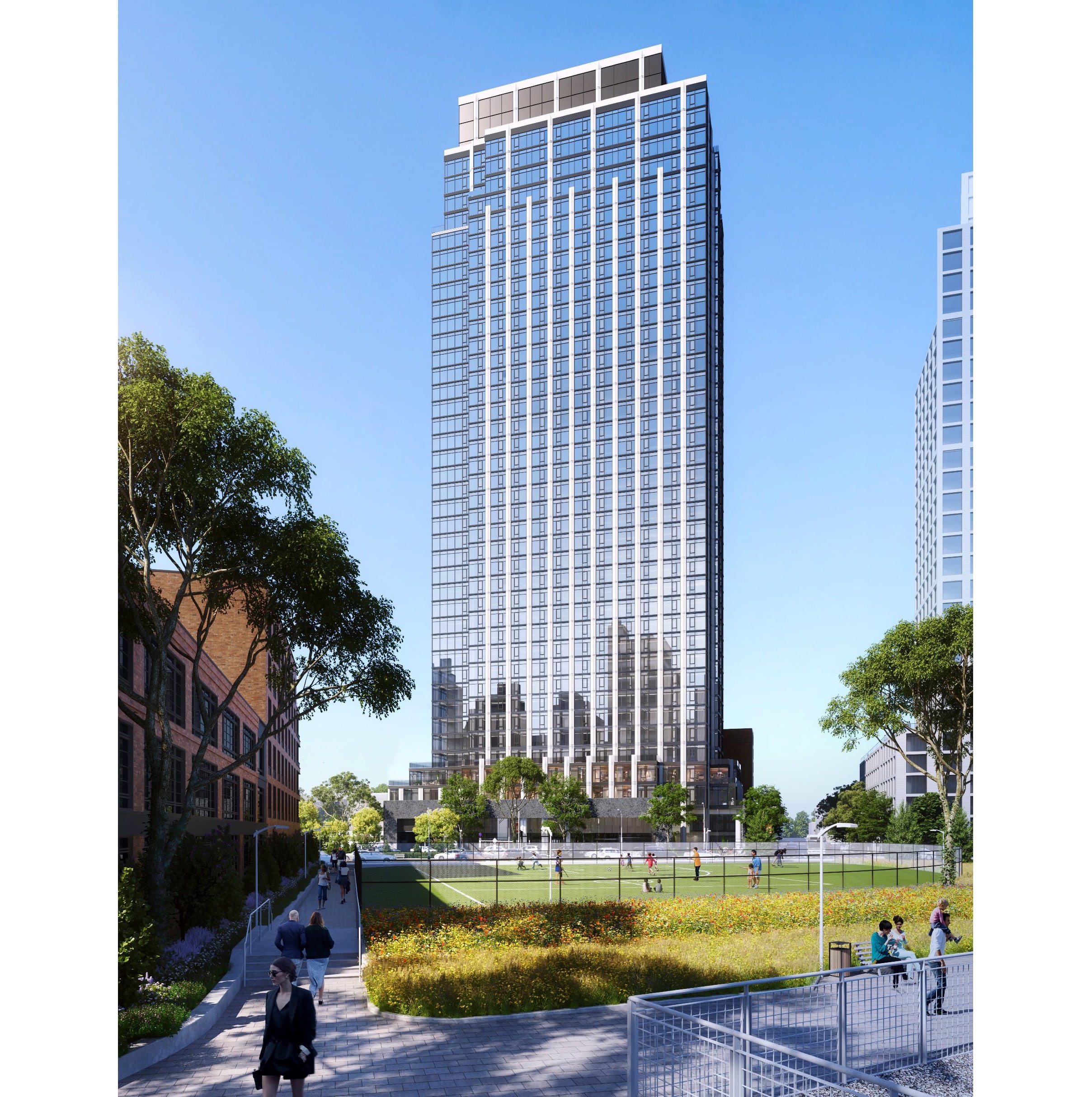 tower with park in front