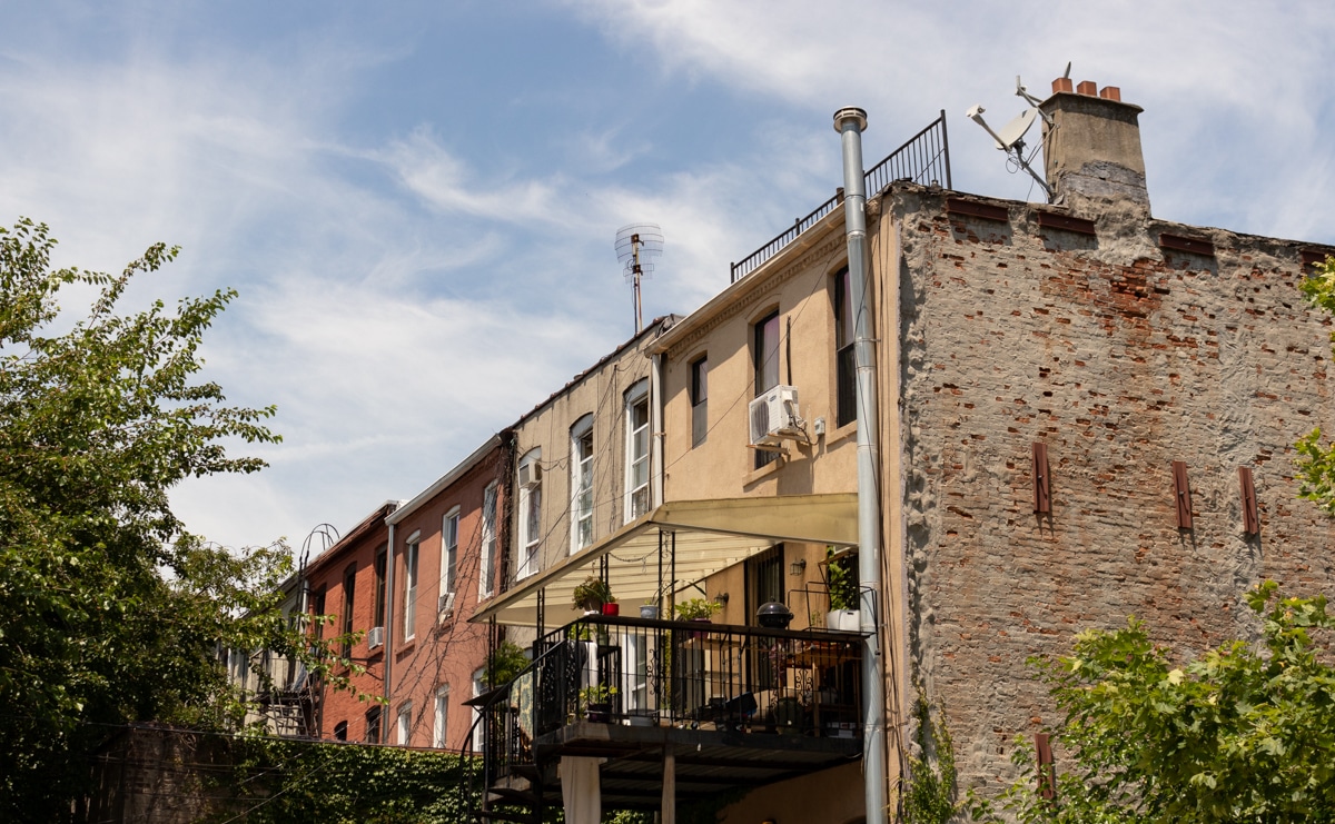 brooklyn - rear facades of houses in ocean hill