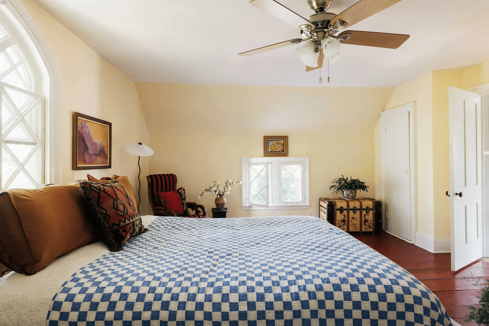 bedroom with two exposures
