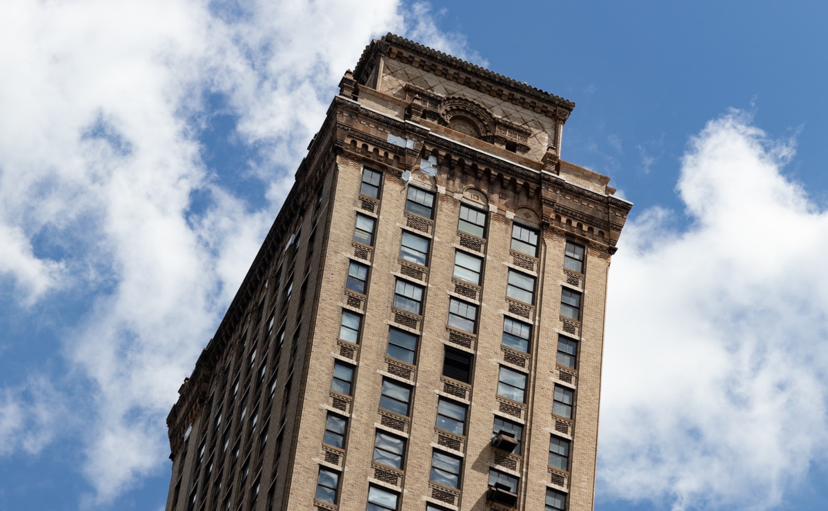 brooklyn - top of a 1920s building in the borough hall skyscraper district