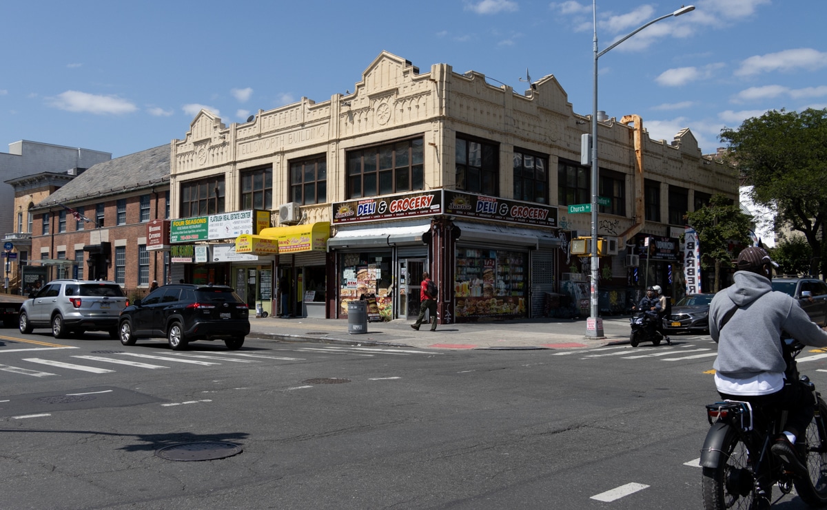 brooklyn - a corner in Flatbush with a view of a post office