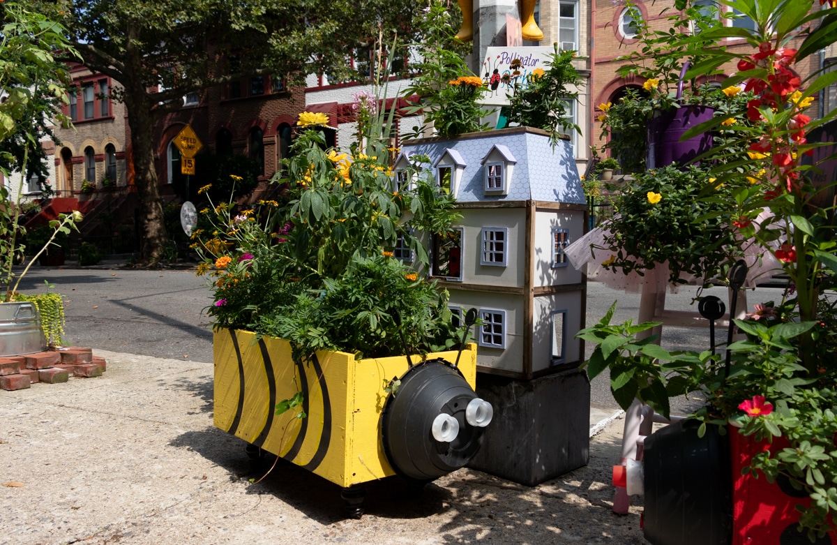 dollhouse with plants
