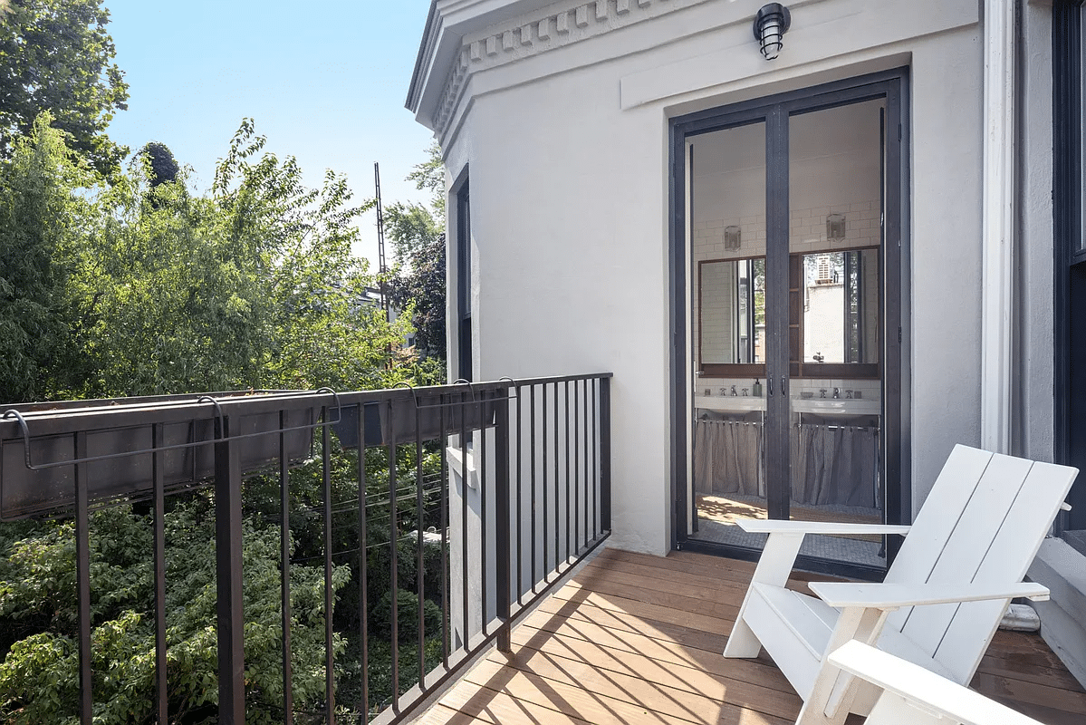 terrace off the bathroom with room for seating