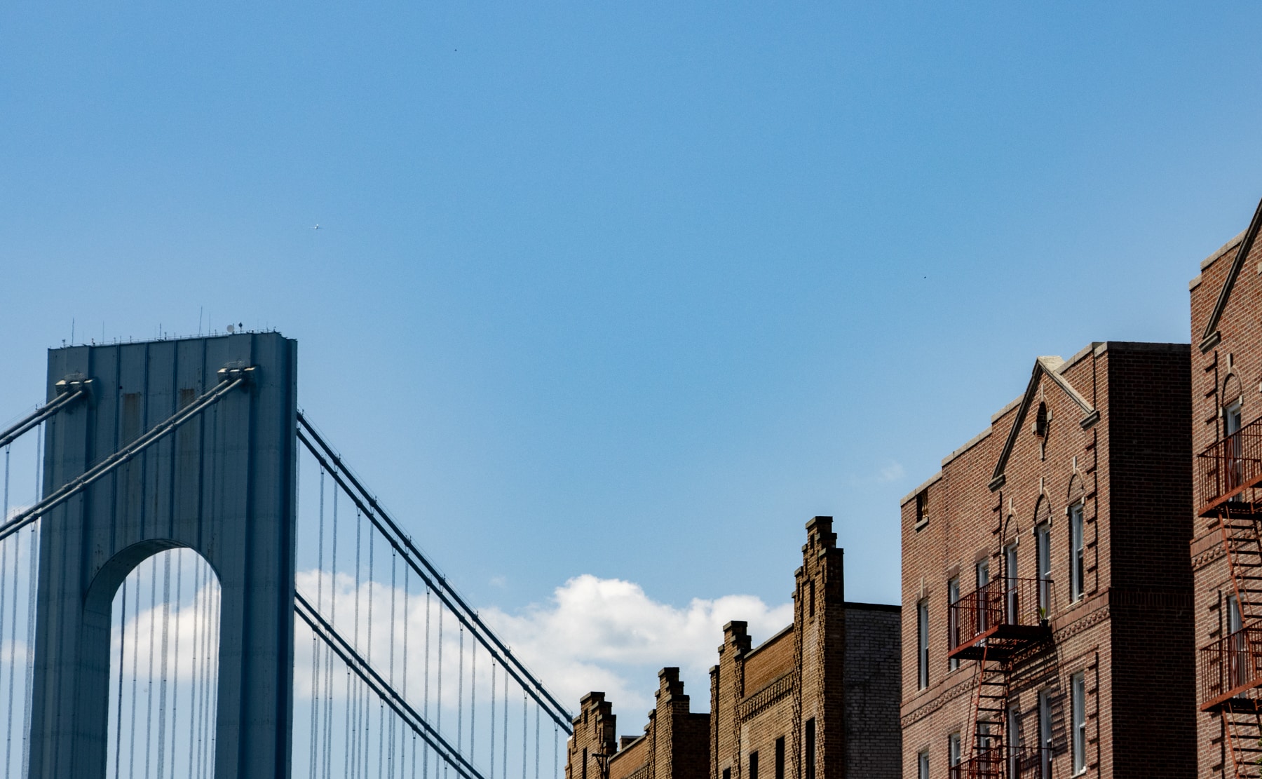 brooklyn - apartment buildings and the verrazano bridge