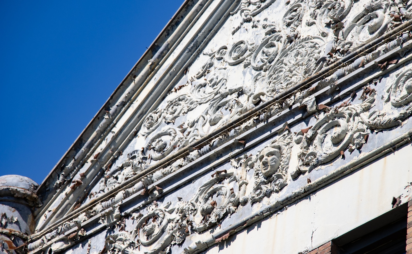 brooklyn - detail of architectural ornament including a face