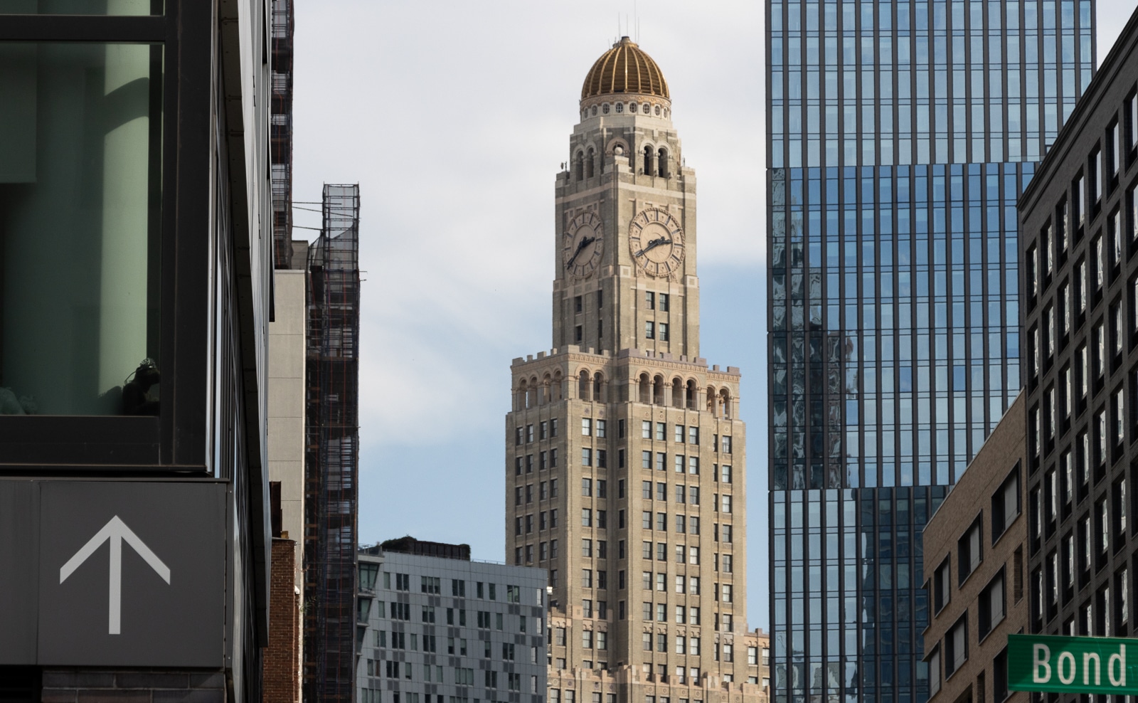brooklyn - view from downtown brooklyn to the williamsburgh savings bank tower