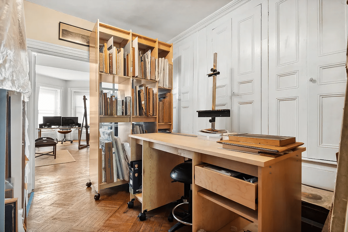 top floor bedroom set up as a studio space