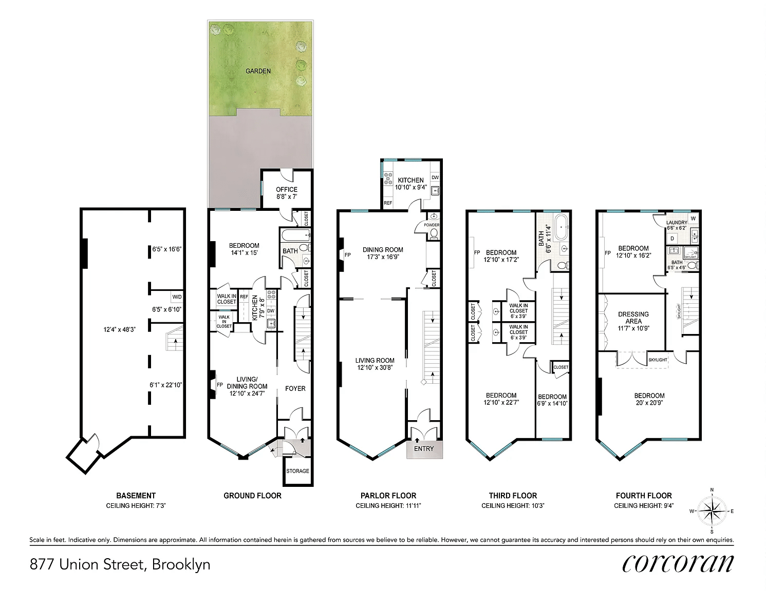 floor plan with a garden rental and a triplex above
