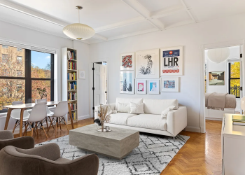 windsor terrace - living room with coffered ceiling, wood floor
