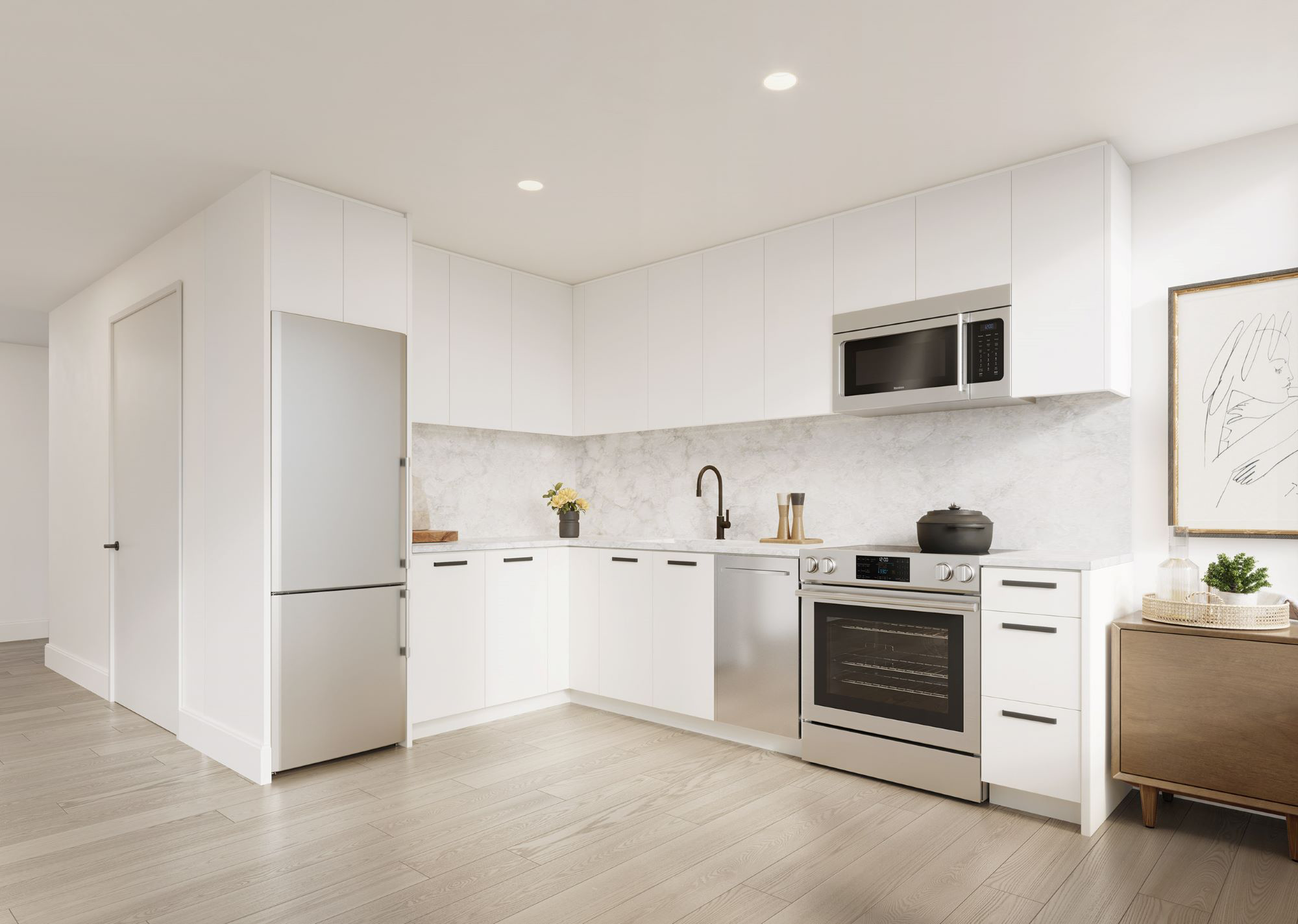 rendering of a white kitchen