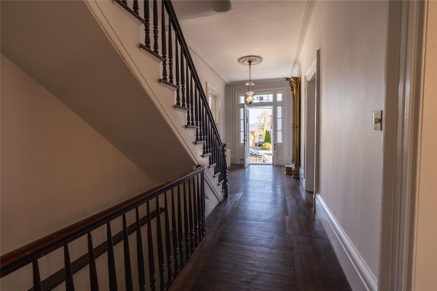 first floor hallway looking toward front door