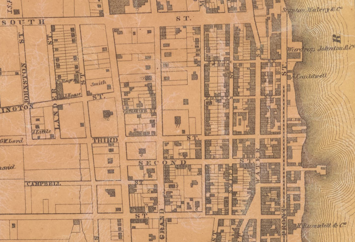 map showing buildings in newburgh