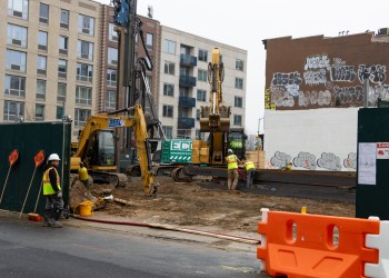 williamsburg - workers on a construction site