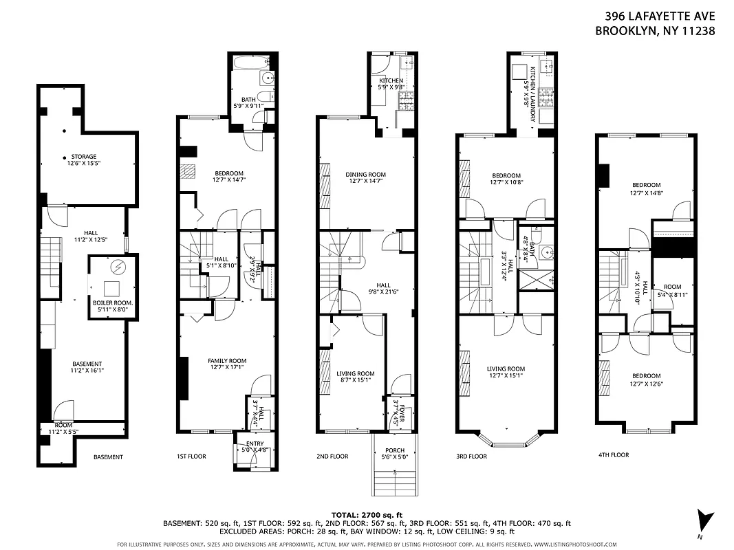 floorplan showing two duplexes both with kitchens in the rear extension