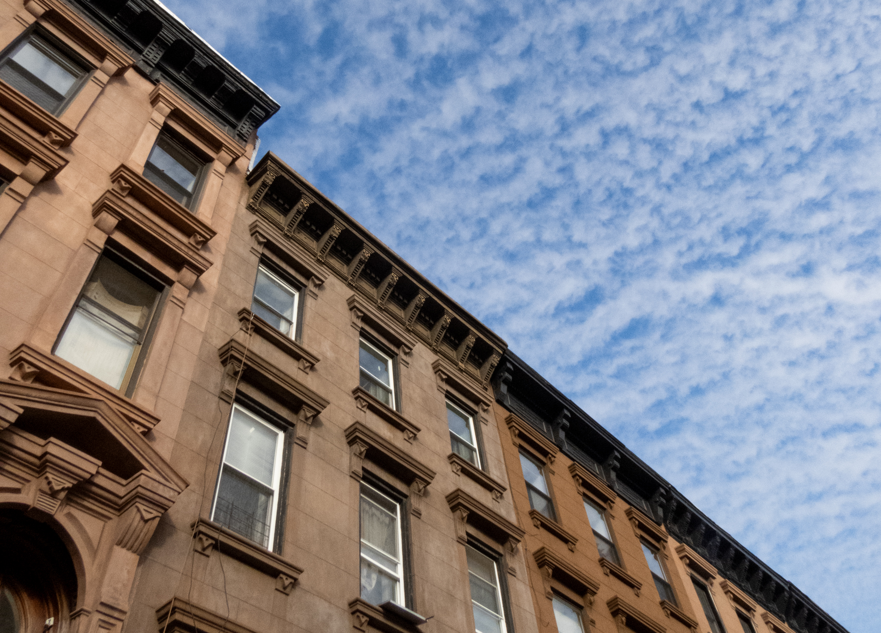 brooklyn - brownstones and a blue sky