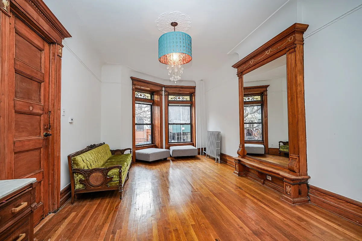 brooklyn open house - parlor with a pier mirror