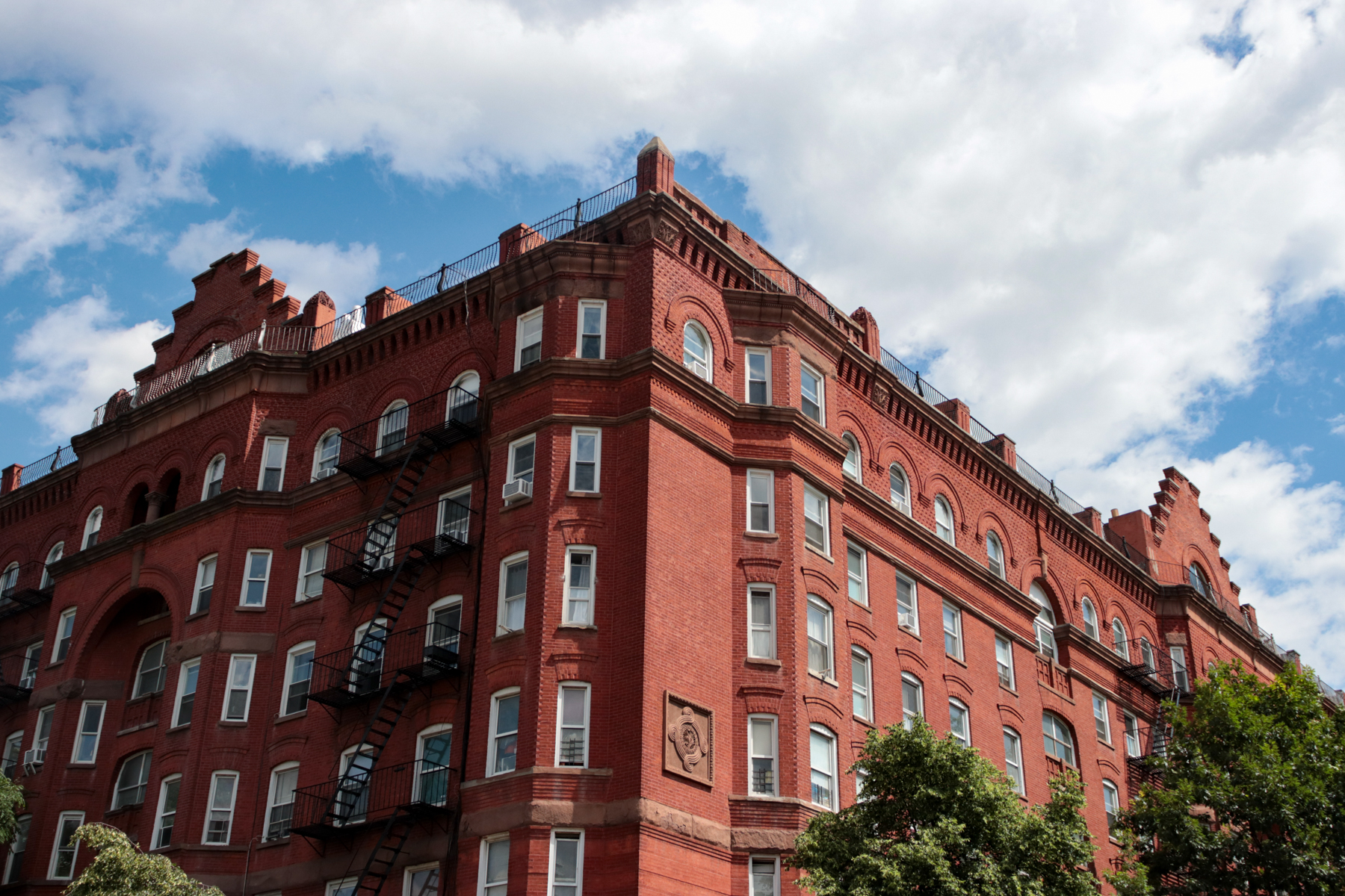 large brick apartment building